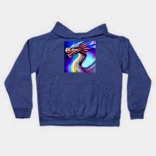 Purple and Gold Cloud Dragon Kids Hoodie